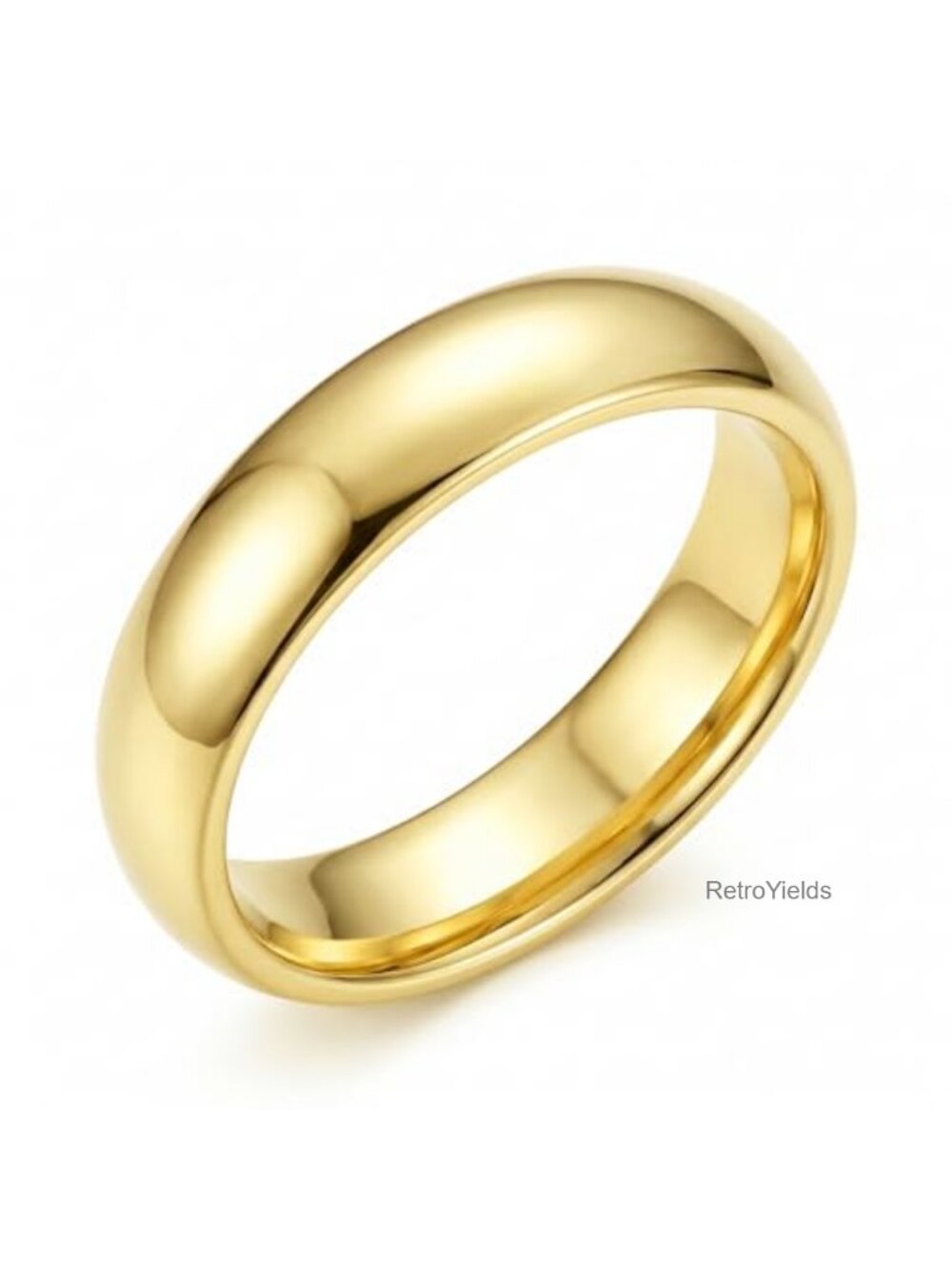 14K Gold Band Ring 7mm High Polish Wedding Band for Men Women